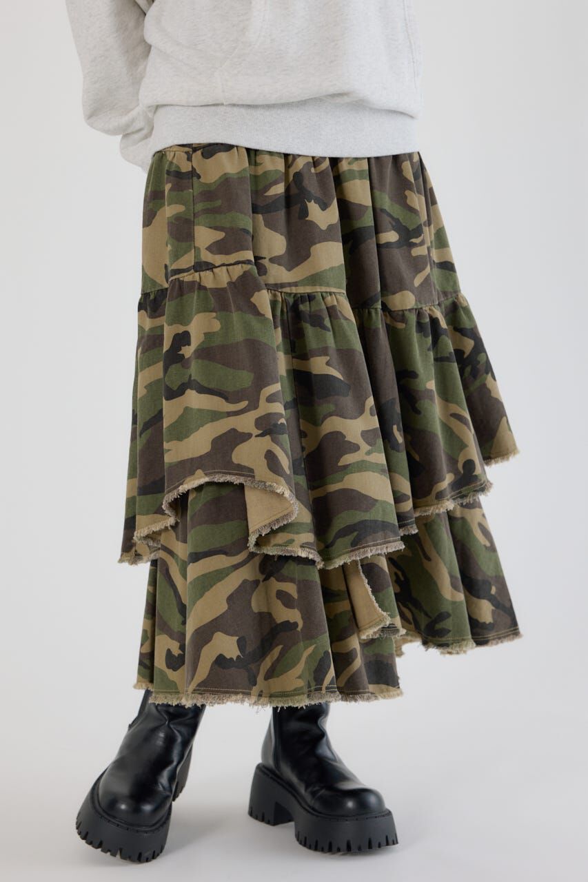 RODEO CROWNS「CAMOランダムティアードスカート」|スカート|