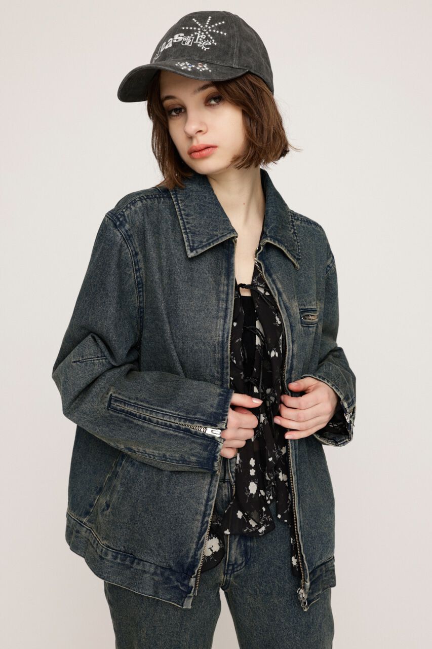 SLY「FRONT ZIP BOXY BZ-BE」|デニムジャケット|