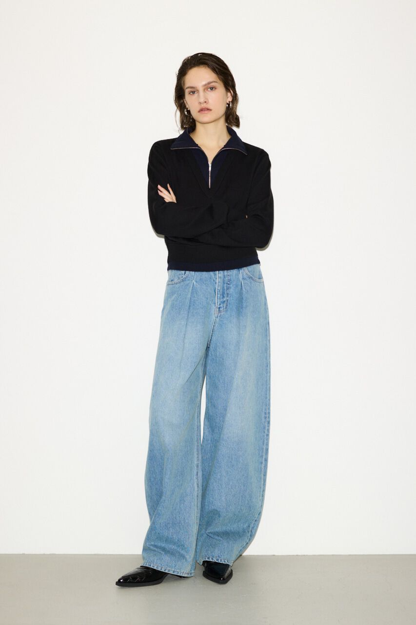 SLY「J／W CURVE TUCKED パンツ」|デニム|