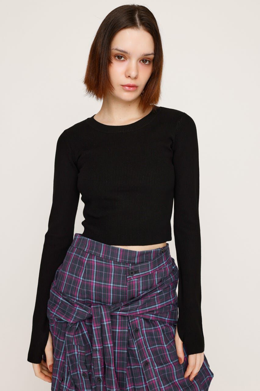 SLY「BASIC HG RIB トップス」|ニット・セーター|BLK