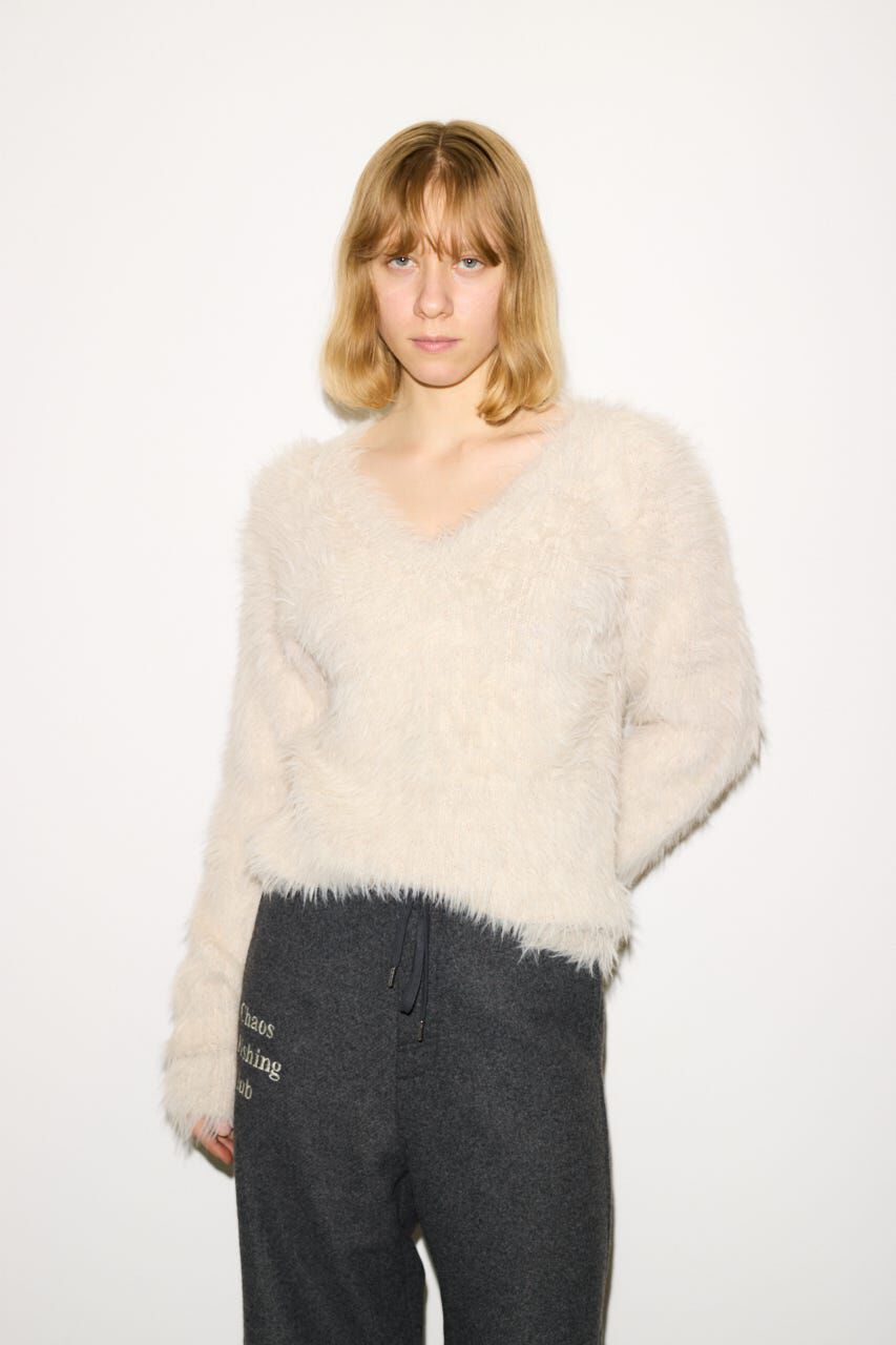 SLY「SHAGGY V／N TUCK PUFF トップス」|ニット・セーター|