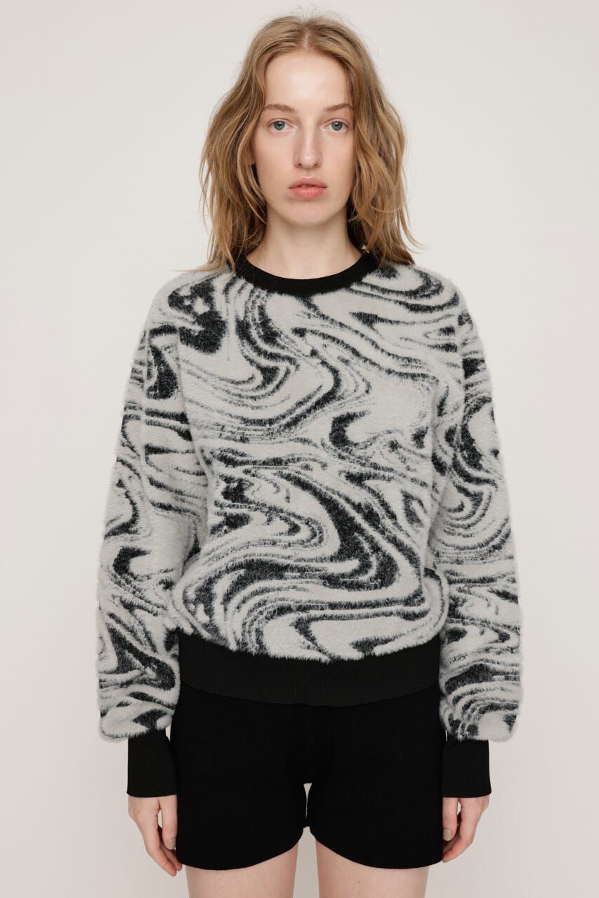 SLY「MIX SHAGGY MARBLE トップス」|ニット・セーター|