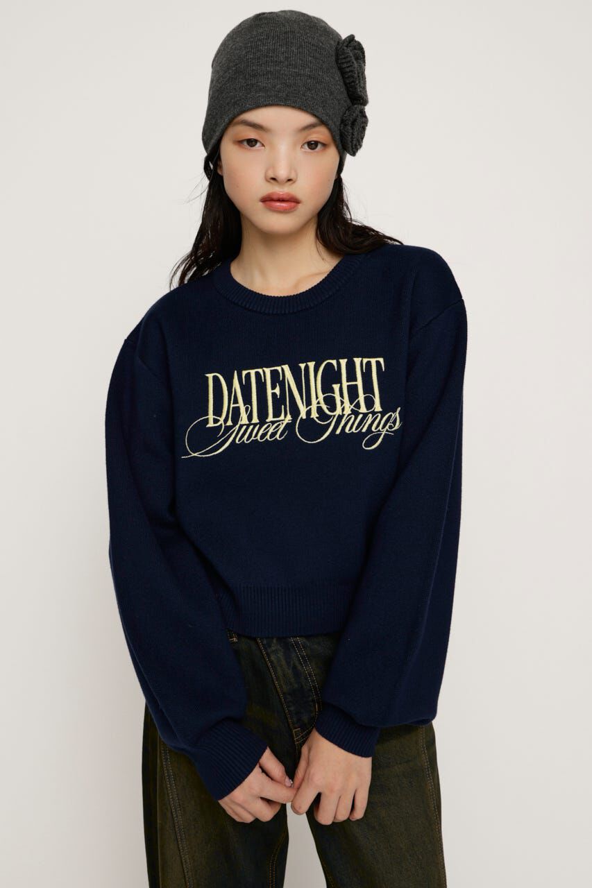 SLY「FRONT LOGO KNIT トップス」|ニット・セーター|NVY