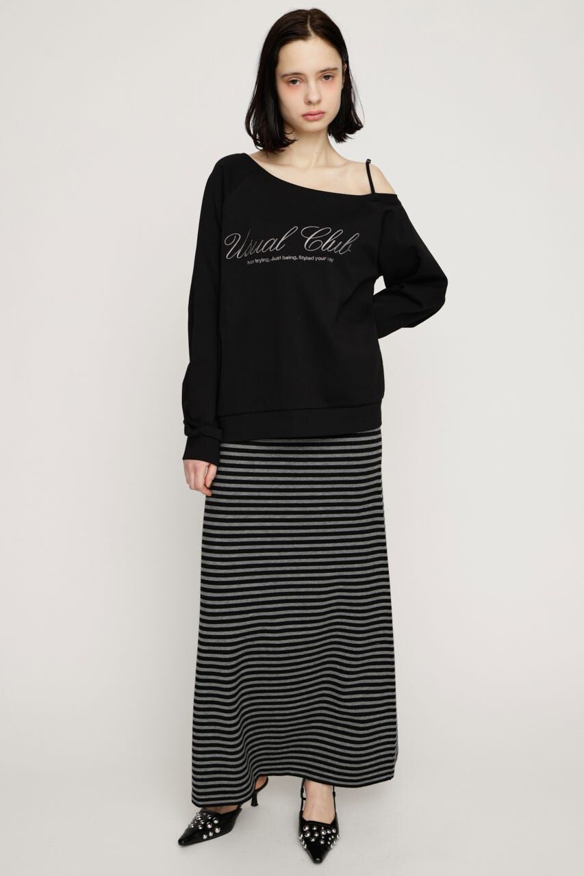 SLY「OFF SHOULDER LOGO トップス」|Tシャツ・カットソー|