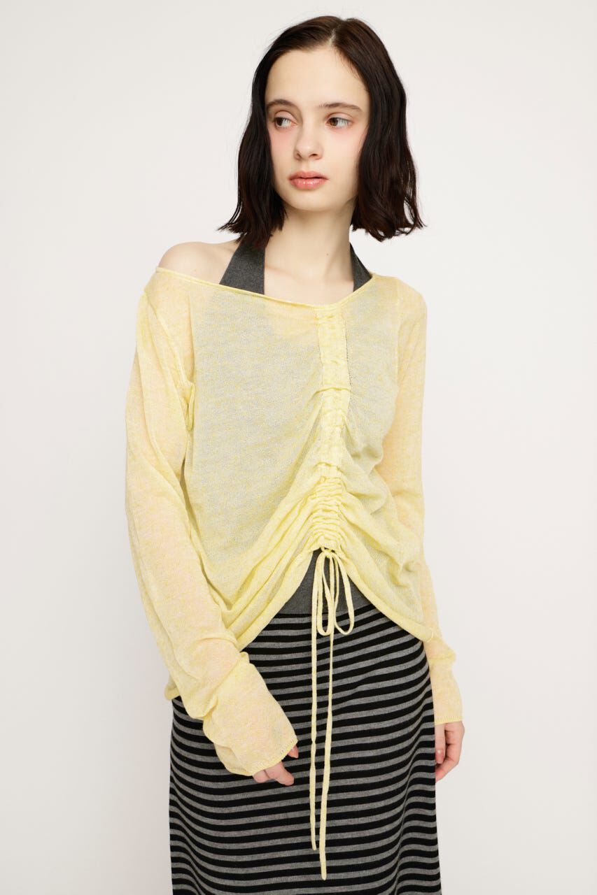 SLY「SHEER KNIT トップス」|ニット・セーター|L/YEL1