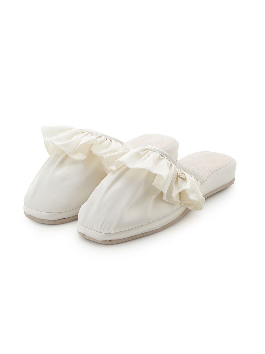 SNIDEL HOME「サテンフリルルームシューズ」|ルームシューズ|