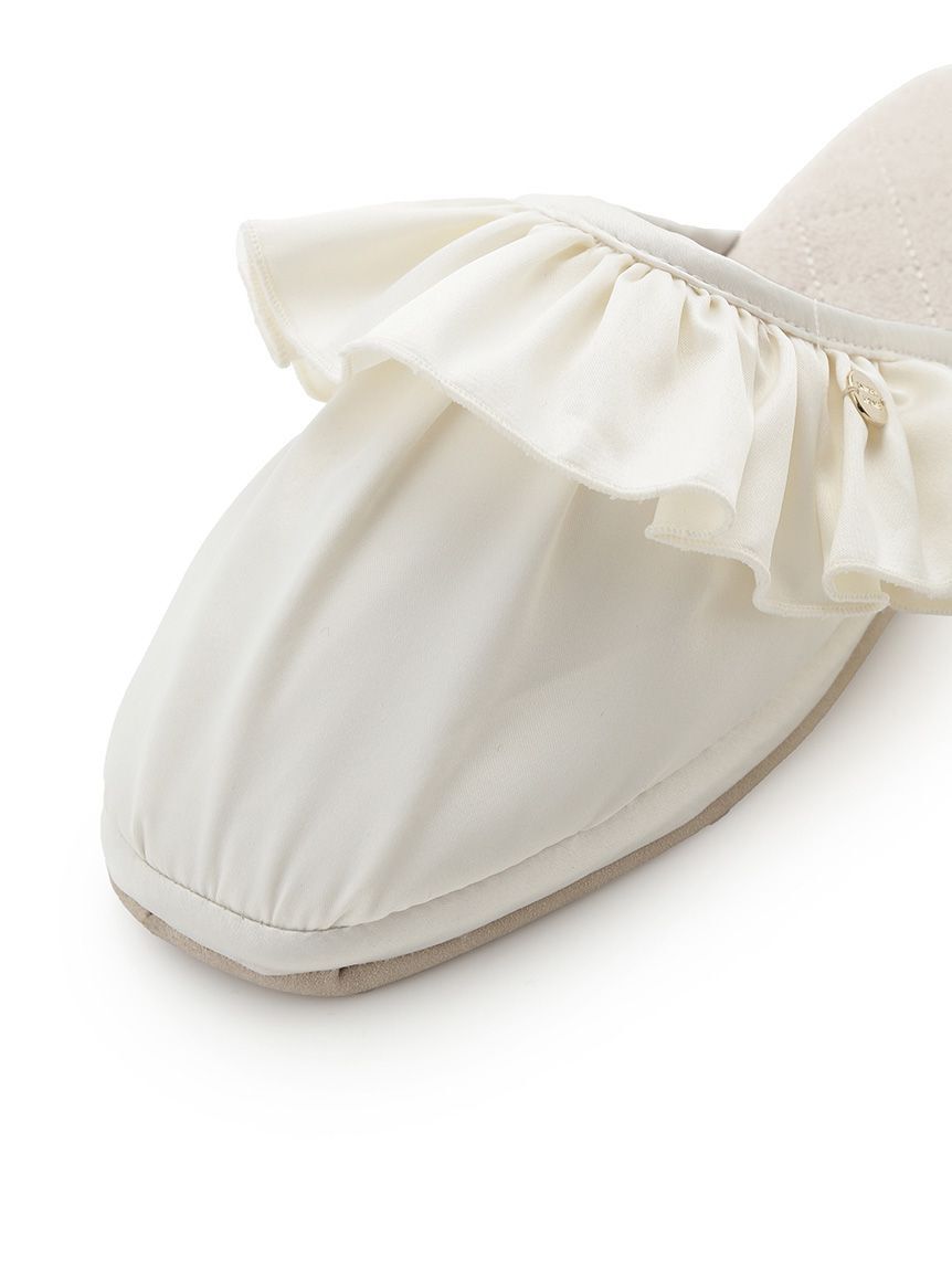 SNIDEL HOME「サテンフリルルームシューズ」|ルームシューズ|