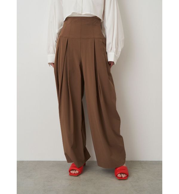 ELENDEEK「CORSET LIKE TUCKED PT」|その他|ブラウン