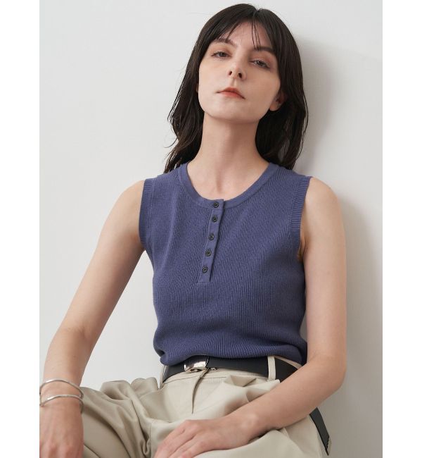 ELENDEEK「HENRY NECK RIB KT」|タンクトップ|ブルー