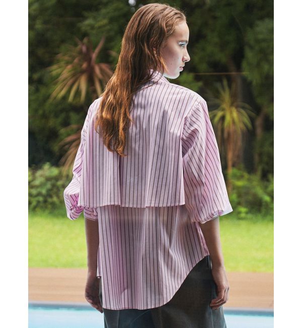 ELENDEEK「STRIPE LAYERED SHIRT」|シャツ・ブラウス|ピンク