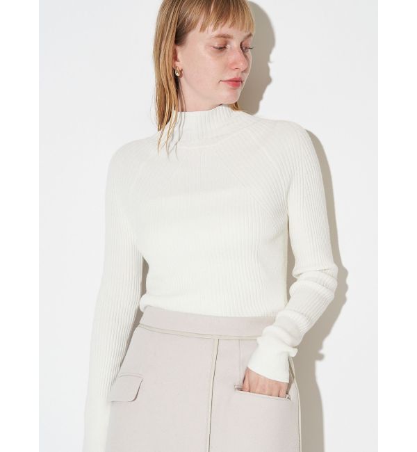 ELENDEEK「HIGH NECK WIDE RIB KT」|ニット・セーター|オフホワイト