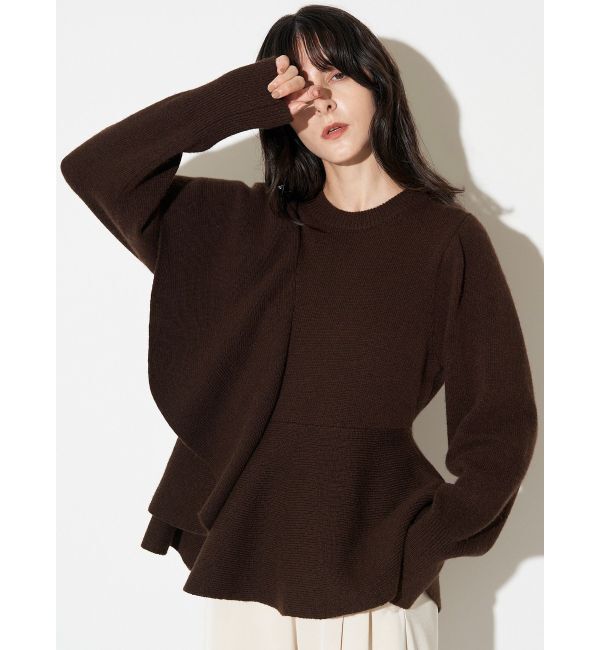 ELENDEEK「SHOULDER FRILL PEPLUM KT」|ニット・セーター|