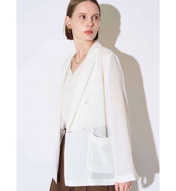 ELENDEEK「SHEER JK」|テーラードジャケット|オフホワイト