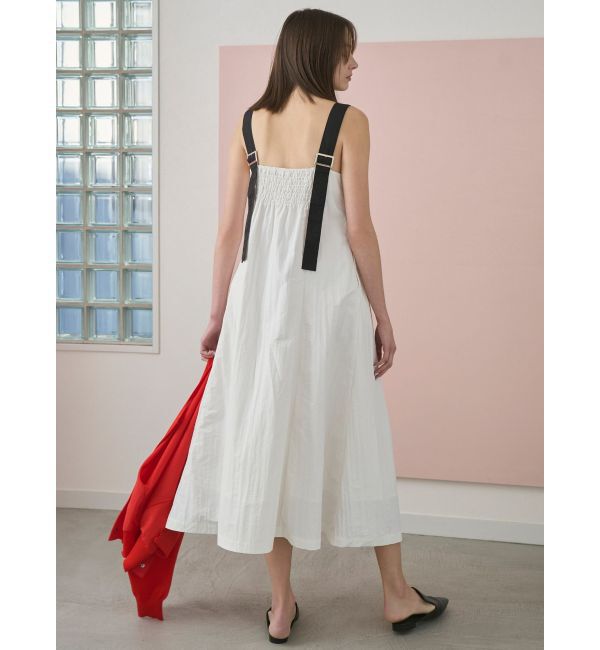 ELENDEEK「BICOLOR STRAP OP」|ワンピース|オフホワイト