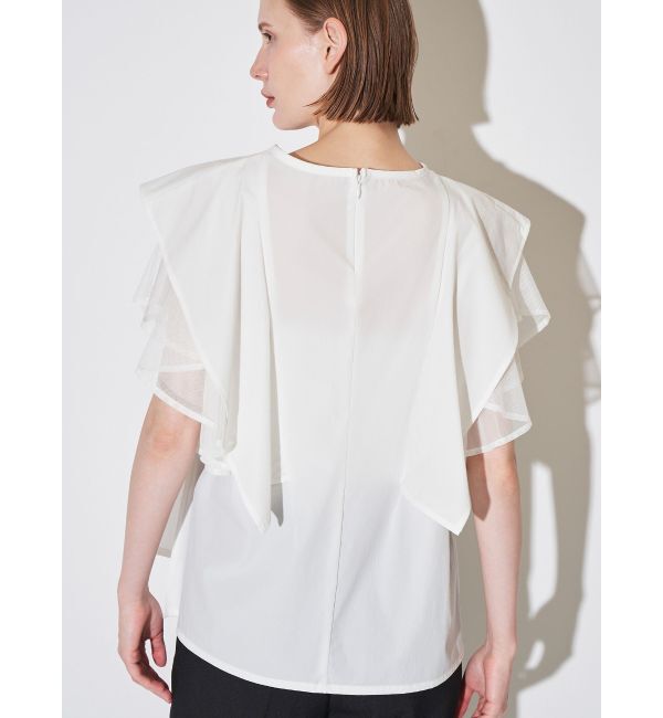 ELENDEEK「MESH LAYERED SLEEVE BL」|シャツ・ブラウス|