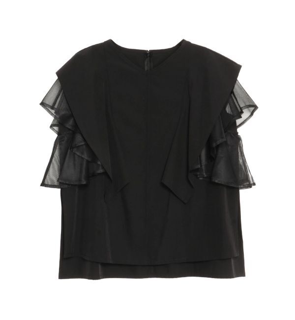 ELENDEEK「MESH LAYERED SLEEVE BL」|シャツ・ブラウス|