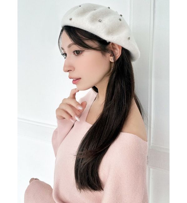 RESEXXY「ビジューポイントベレー帽」|ハンチング・ベレー帽|