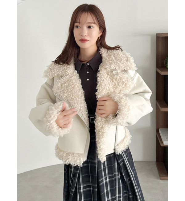 dazzlin「ビッグカラームートンブルゾン」|ブルゾン・スタジャン|