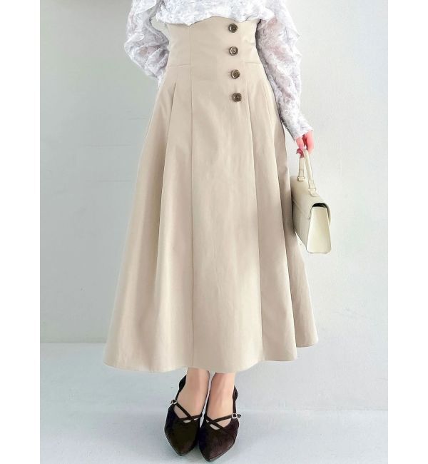 dazzlin「サイドプリーツトレンチコルセットスカート」|スカート|ベージュ