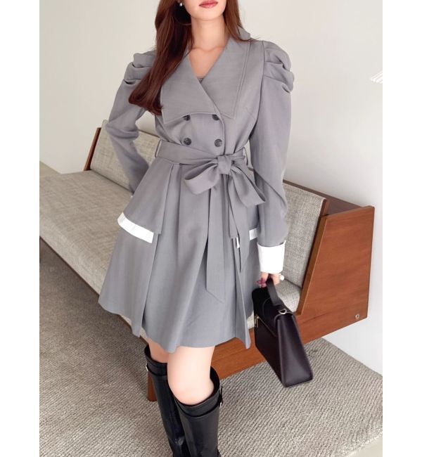 dazzlin「ビッグカラートレンチミニワンピース」|ワンピース|グレー