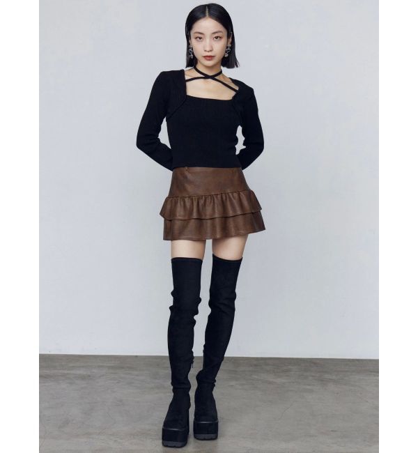 EMODA「スクエアフィットロングブーツ」|ロングブーツ|