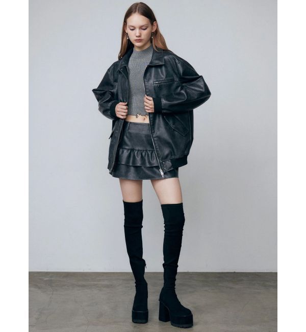 EMODA「スクエアフィットロングブーツ」|ロングブーツ|