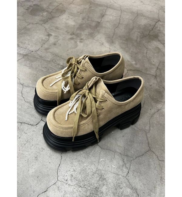 EMODA「タンクソールリボンローファー」|ローファー|ベージュ