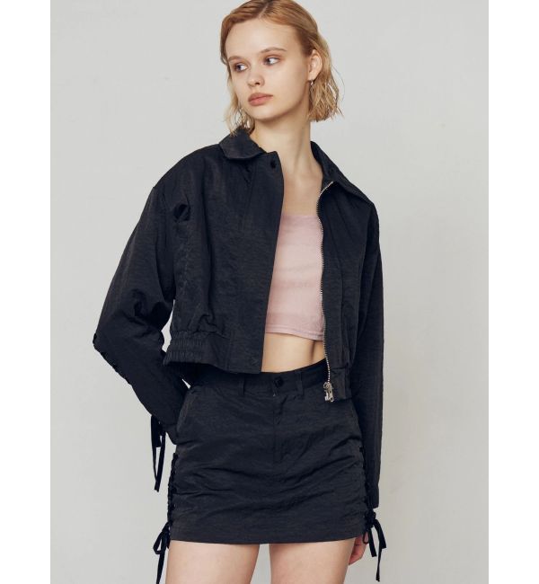 EMODA「バックレースアップショートブルゾン」|ブルゾン・スタジャン|