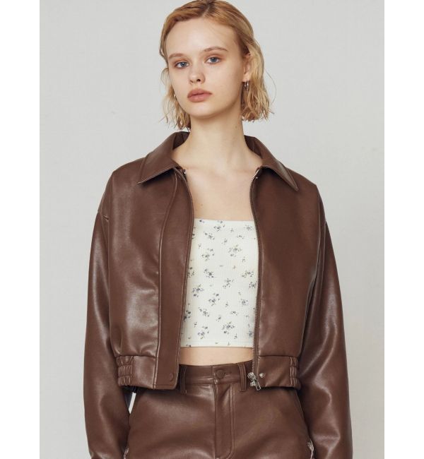 EMODA「バックレースアップショートブルゾン」|ブルゾン・スタジャン|