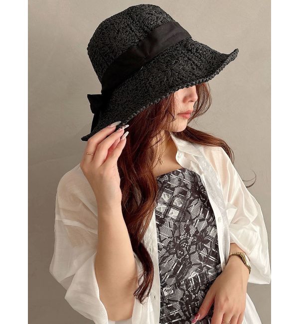 MERCURYDUO「ストローつば広ハット」|ハット|