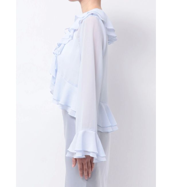 MERCURYDUO「シアーラッフルダブルリボンブラウス」|シャツ・ブラウス|