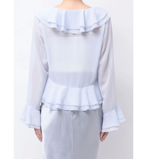 MERCURYDUO「シアーラッフルダブルリボンブラウス」|シャツ・ブラウス|