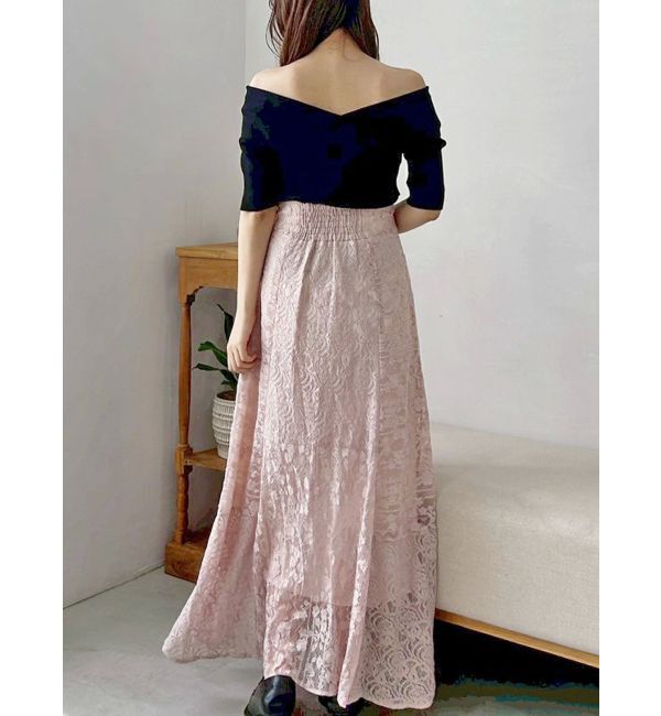 MERCURYDUO「レースパッチワークフレアスカート」|スカート|