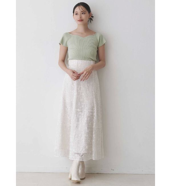 MERCURYDUO「レースパッチワークフレアスカート」|スカート|