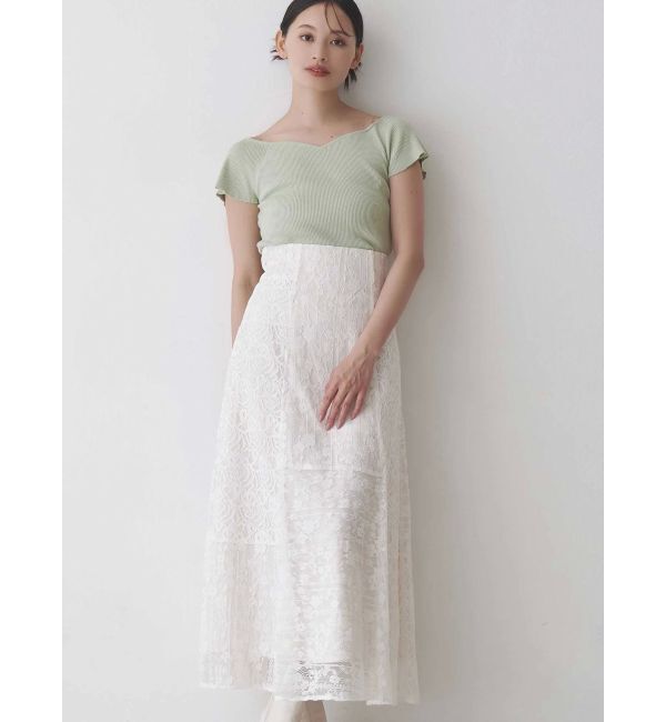 MERCURYDUO「レースパッチワークフレアスカート」|スカート|