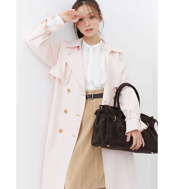 MERCURYDUO「ベーシックトレンチコート」|トレンチコート|ピンク