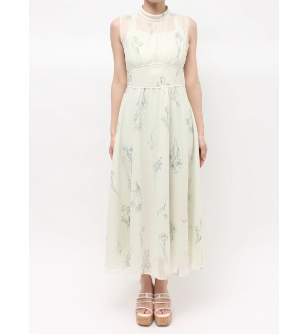 MERCURYDUO「花柄バックレースアップワンピース」|ワンピース|