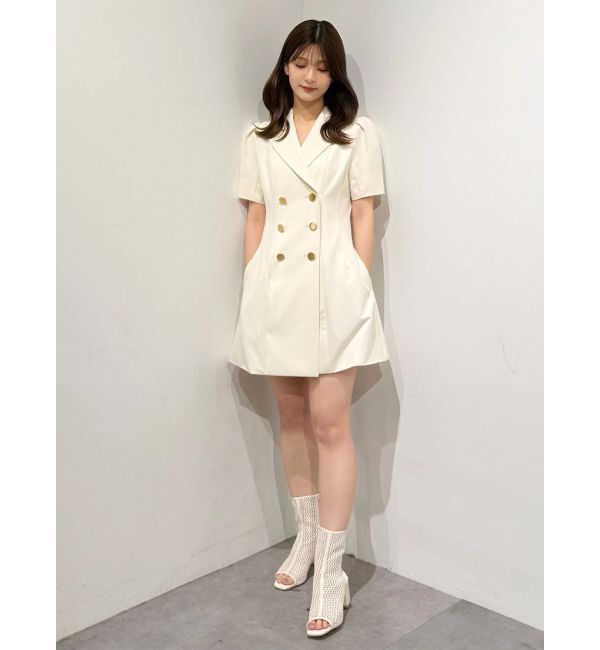MERCURYDUO「ハーフスリーブフィットアンドフレアジャケットワンピース」|ワンピース|