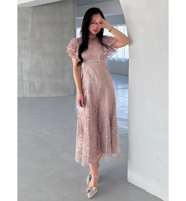 MERCURYDUO「エンブロイダリーラッフルワンピース」|ワンピース|