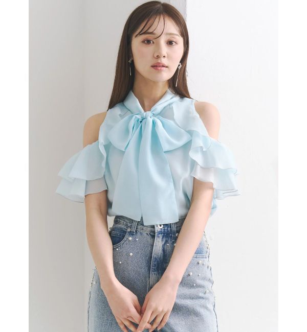 MERCURYDUO「アメスリラッフルボウタイブラウス」|シャツ・ブラウス|