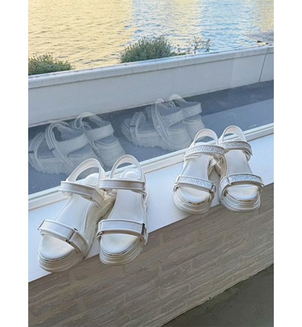 MERCURYDUO「ダブルベルトメタルラインスポサン」|サンダル|