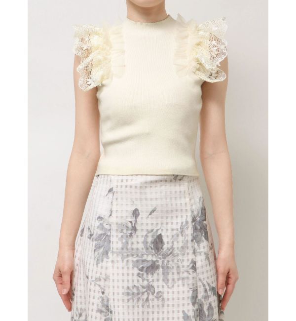 MERCURYDUO「異素材フリルボトルニット」|ニット・セーター|