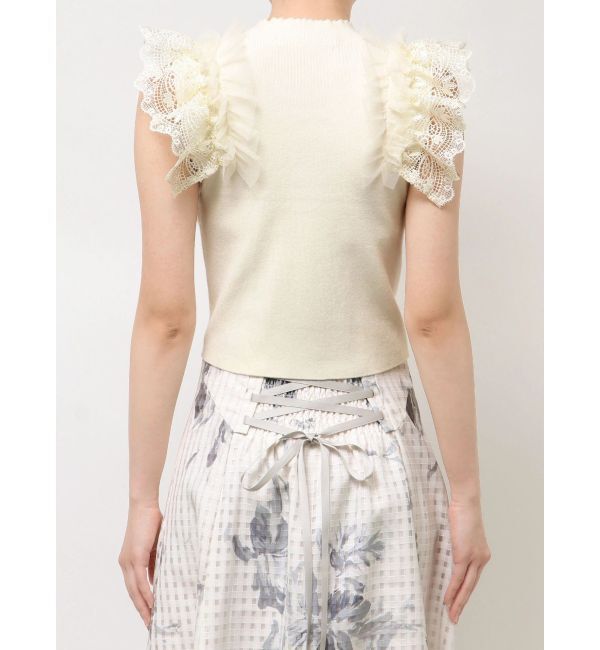 MERCURYDUO「異素材フリルボトルニット」|ニット・セーター|