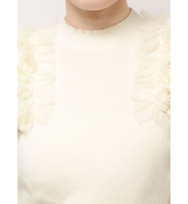 MERCURYDUO「異素材フリルボトルニット」|ニット・セーター|