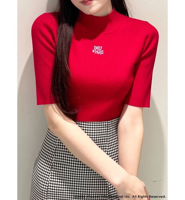 MERCURYDUO「【EMILY IN PARISコラボ】 ロゴエンブロイダリーニット」|ニット・セーター|