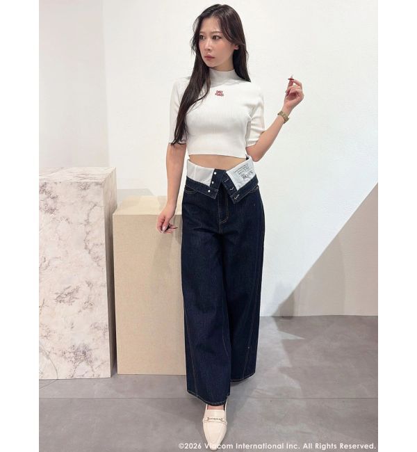 MERCURYDUO「【EMILY IN PARISコラボ】 ロゴエンブロイダリーニット」|ニット・セーター|