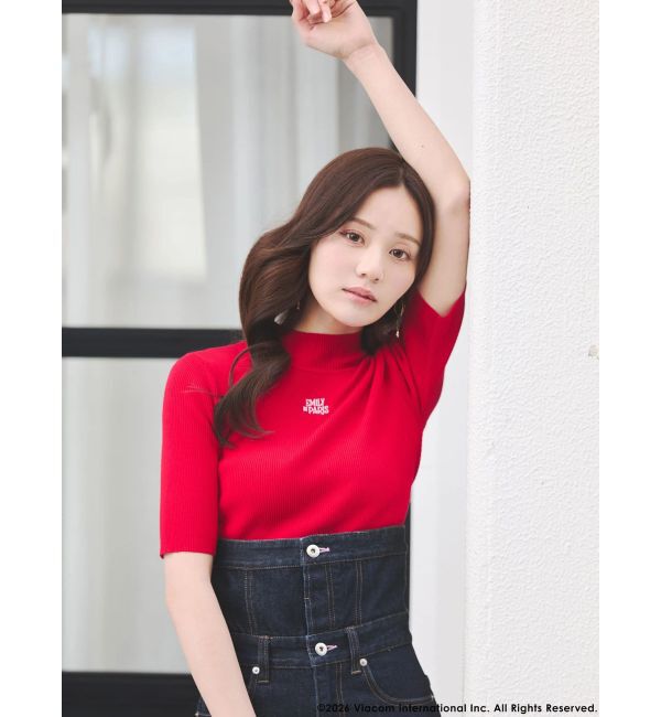 MERCURYDUO「【EMILY IN PARISコラボ】 ロゴエンブロイダリーニット」|ニット・セーター|