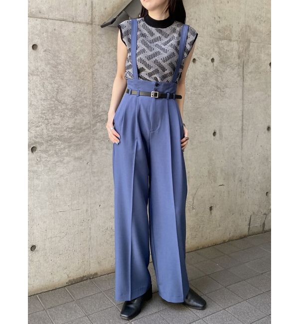 MURUA「フェイクレザーベルトサスペンダーパンツ【セット販売対象】」|その他|ブルー