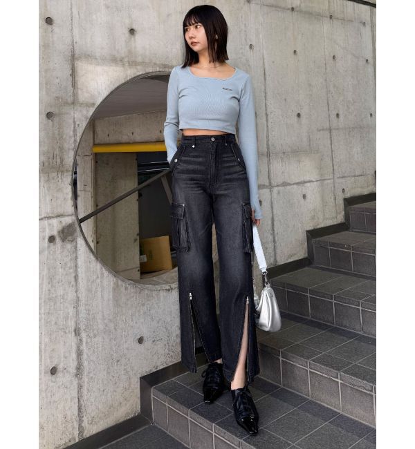 MURUA「ジップヘムカーゴデニムパンツ」|デニム|