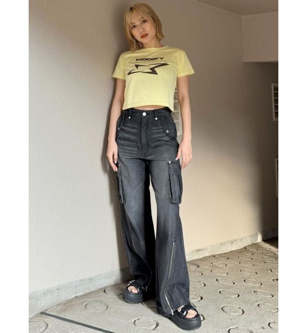 MURUA「ジップヘムカーゴデニムパンツ」|デニム|